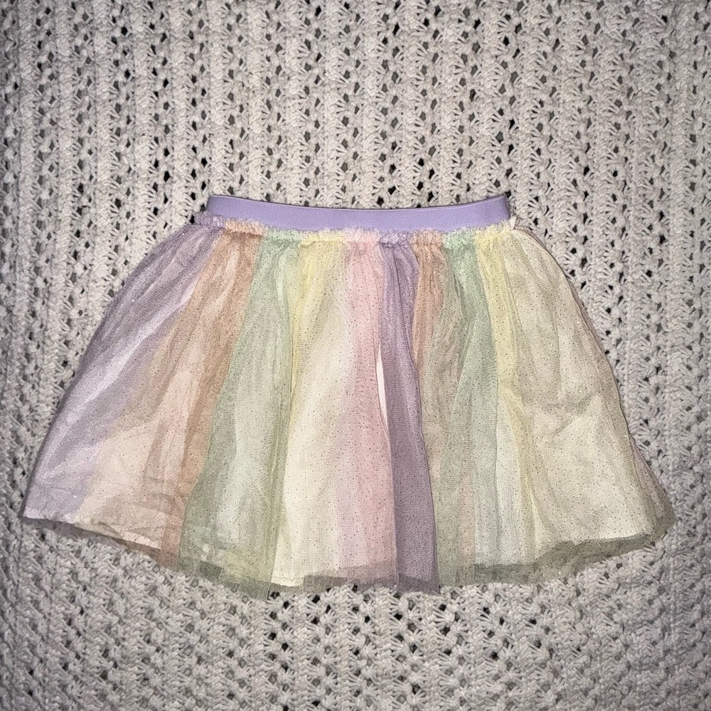 Yellow and Purple Ruffled Tiered Mini Skirt